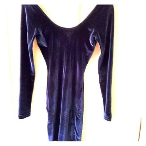 Navy Blue Velvet Bodycon Dress